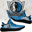 NBA Dallas Mavericks Blue Gray Yeezy Boost Sneakers Shoes ah-yz-0707