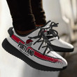 NBA Portland Trail Blazers White Red Scratch Yeezy Boost Sneakers Shoes ah-yz-0707