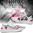 NBA Chicago Bulls White Red Scratch Yeezy Boost Sneakers Shoes ah-yz-0707