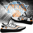 NBA New York Knicks White Orange Scratch Yeezy Boost Sneakers V2 Shoes ah-yz-0707
