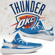 NBA Oklahoma City Thunder Blue White Yeezy Boost Sneakers Shoes ah-yz-0707