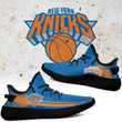 NBA New York Knicks Blue Orange Yeezy Boost Sneakers Shoes ah-yz-0707