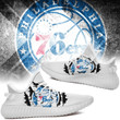 NBA Philadelphia 76ers White Scratch Yeezy Boost Sneakers Shoes ah-yz-0707