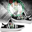 NBA Boston Celtics Black Scratch Yeezy Boost Sneakers Shoes ah-yz-0707