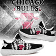 NBA Chicago Bulls Black Scratch Yeezy Boost Sneakers Shoes ah-yz-0707