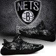NBA Brooklyn Nets Gray Black Lightning Yeezy Boost Sneakers Shoes ah-yz-0707