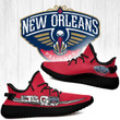 NBA New Orleans Pelicans Red Let's Go Play Yeezy Boost Sneakers Shoes ah-yz-0707