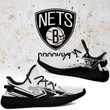 NBA Brooklyn Nets White Black Arrow Yeezy Boost Sneakers Shoes ah-yz-0707