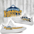 NBA Denver Nuggets White Yellow Scratch Yeezy Boost Sneakers Shoes ah-yz-0707