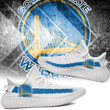 NBA Golden State Warriors White Blue Yeezy Boost Sneakers Shoes ah-yz-0707