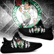 NBA Boston Celtics Black Scratch Yeezy Boost Sneakers Shoes ah-yz-0707