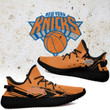 NBA New York Knicks Orange Black Arrow Yeezy Boost Sneakers Shoes ah-yz-0707