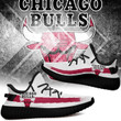 NBA Chicago Bulls White Red Yeezy Boost Sneakers Shoes ah-yz-0707
