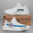 NBA Los Angeles Clippers White Blue Yeezy Boost Sneakers Shoes ah-yz-0707