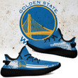 NBA Golden State Warriors Blue White Yeezy Boost Sneakers Shoes ah-yz-0707