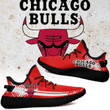 NBA Chicago Bulls Red White Yeezy Boost Sneakers Shoes ah-yz-0707