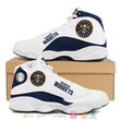 NBA Denver Nuggets White Blue Air Jordan 13 Shoes V2 ah-jd13-0707