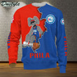 NBA Philadelphia 76ers Blue Red Mascot Scratch Sweatshirt AOP Shirt ath-sw-0807