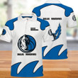 NBA Dallas Mavericks White Blue Polo Shirt ath-pol-0807