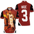 NBA Miami Heat Red Black Dwyane Wade No 3 Score Fire Polo Shirt ath-pol-0807