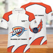 NBA Oklahoma City Thunder White Orange Polo Shirt ath-pol-0807