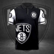 NBA Brooklyn Nets Black White Polo Shirt V3 ath-pol-0807
