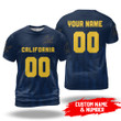 NCAA California Cal Custom Name Number Golden Bears T-Shirt AOP Shirt