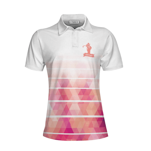 Mens & Womens Girl Swinging Golf Club Short Sleeve Women Polo Shirt