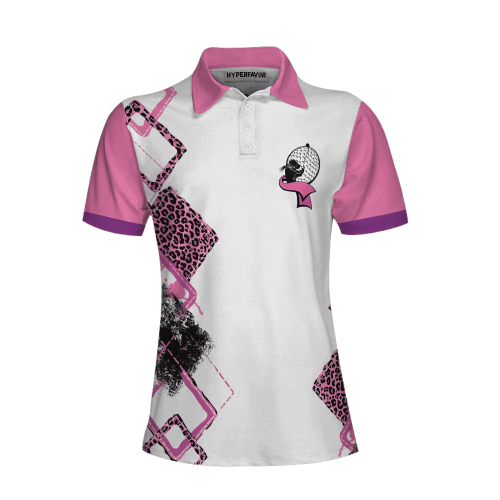 Mens & Womens This Girl's Got Drive Women Short Sleeve Polo Shirt, Pink Leopard Golf Shirt For Female Golfers, Best Golf Gift Idea