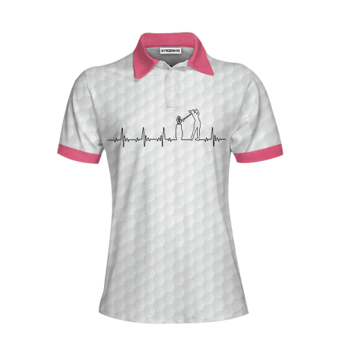 Mens & Womens Golf Is My Heart Pink Golf Short Sleeve Women Polo Shirt