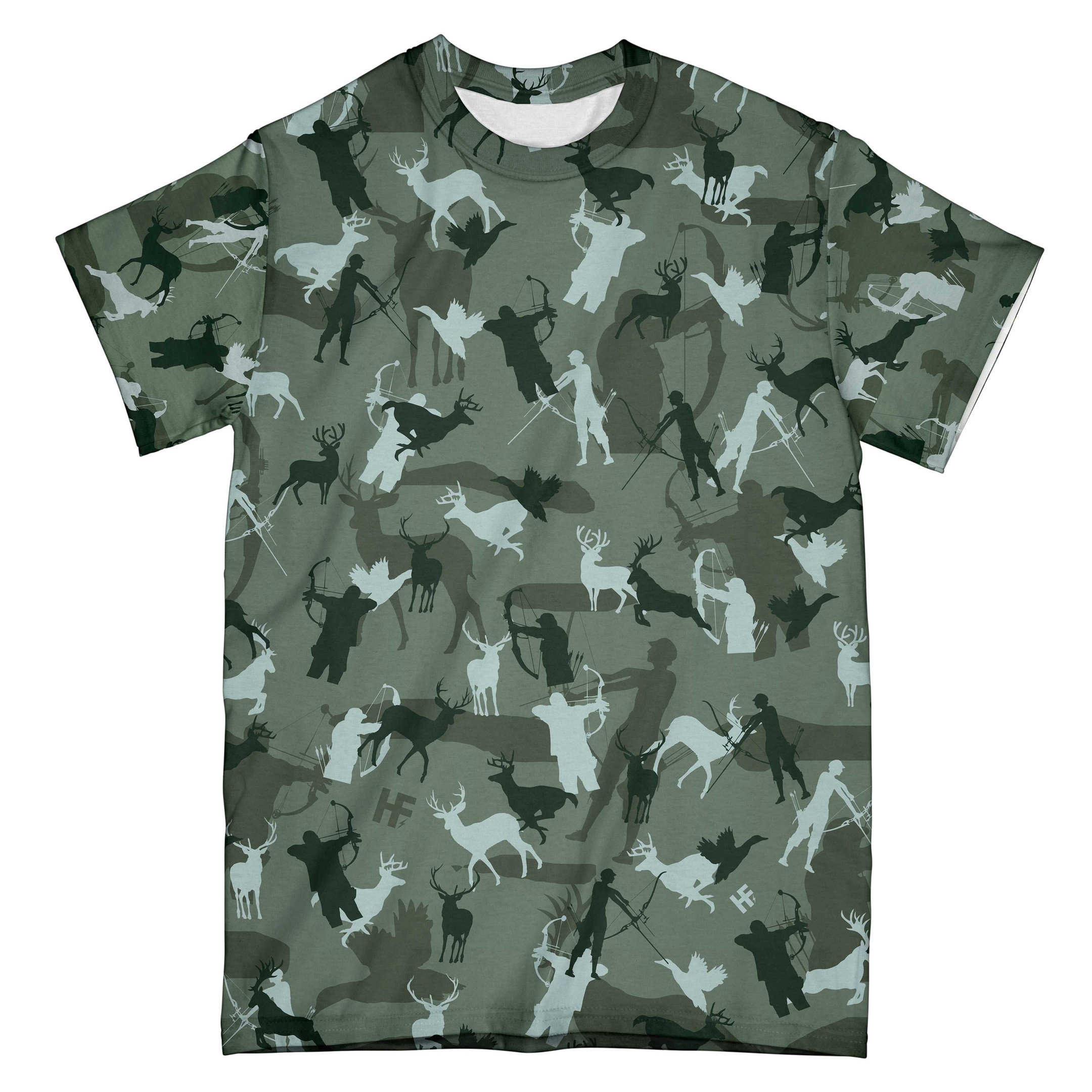 Camouflage Bow Hunting Archery V2 All Over Print T shirt 3D AOP