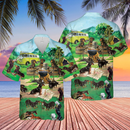 Dachshund Go Camping Hawaiian Shirt For Men & Women |