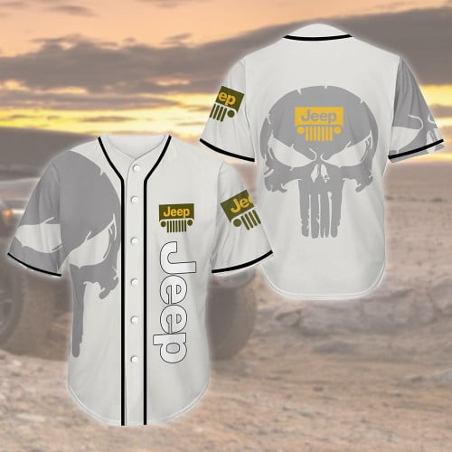 Jeep Skull Baseball Tee Jersey Shirt