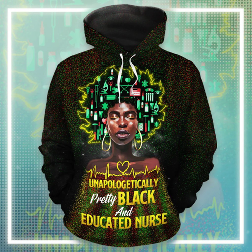 Mens & Womens Nurse Hoodie Unapologetically Black Nurse Hoodie Nurse Apparel AOP Shirt