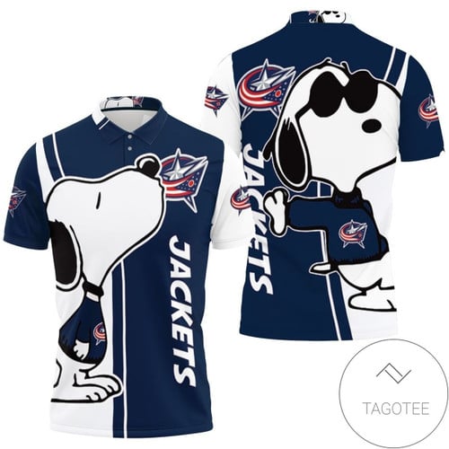 Mens & Womens Columbus Blue Jackets Snoopy Lover 3d Printed All Over Print Polo Shirt