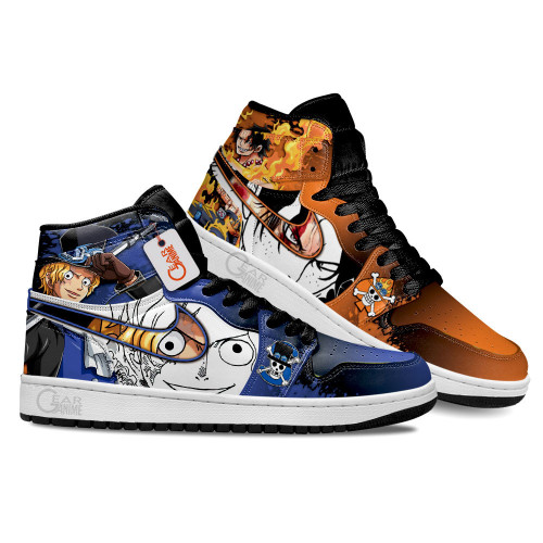 Air JD Hightop Shoes Portgas D. Ace and Sabo Anime Shoes Custom Sneakers MN2102