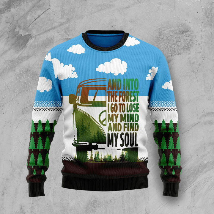 Camping Forest My Soul Ugly Christmas Sweater 3D Printed Best Gift For Xmas Adult | US5042 3D AOP Shirt