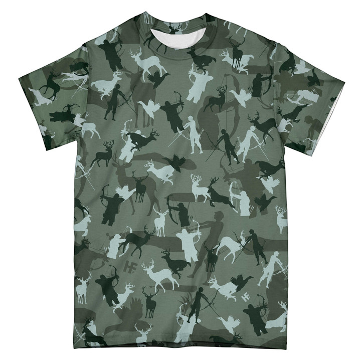 Camouflage Bow Hunting Archery V2 All Over Print T shirt 3D AOP