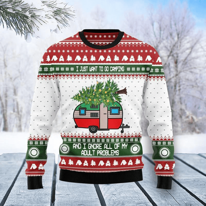 Camping Ugly Christmas Sweater 3D Printed Best Gift For Xmas Adult | US5589 3D AOP Shirt