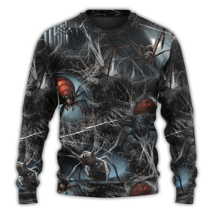 Halloween Spider Dark Scary - Sweater - Ugly Christmas Sweaters 3D AOP Shirt