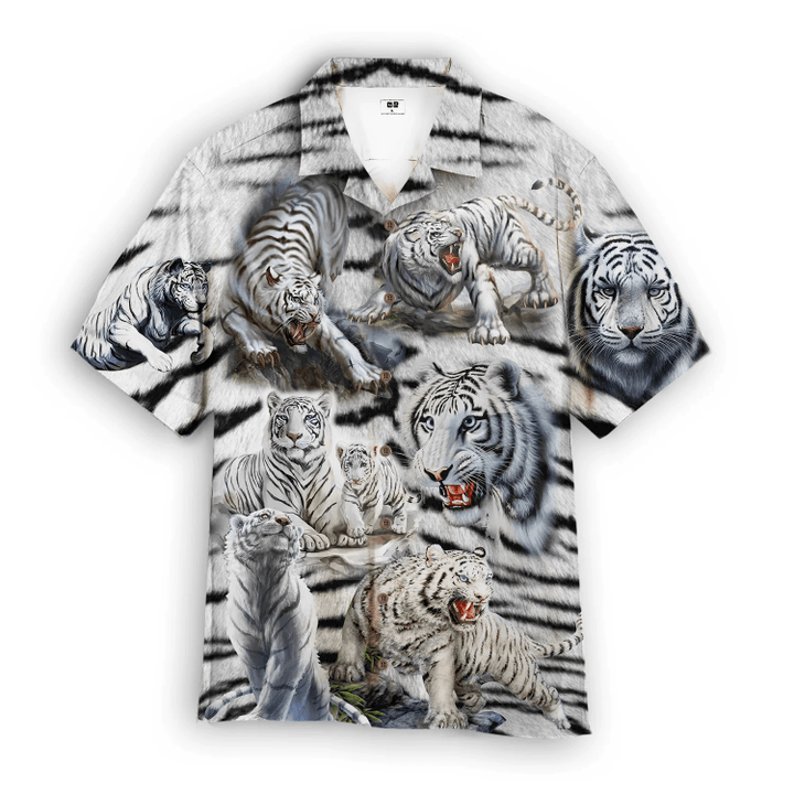 Amazing White Tiger Hawaiian Shirt For Men & Women | WT1633