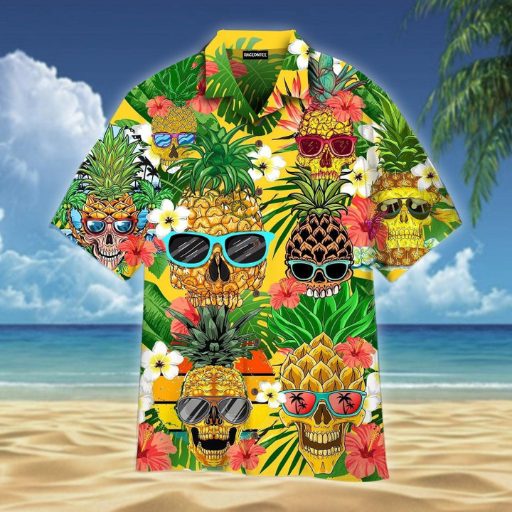 Pineapple Skull Tropical Hawaiian Shirt For Men & Women | WT1339