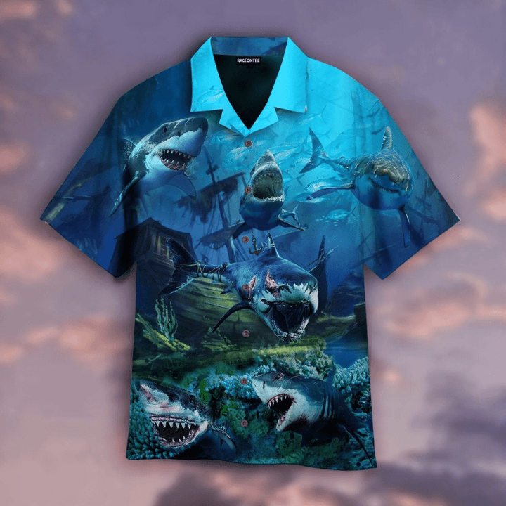 In A World Full Of Fish, Be A Shark Hawaiian Shirt For Men & Women | WT1336
