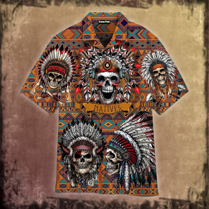Native American Skull Hawaiian Shirt For Men & Women | WT1725