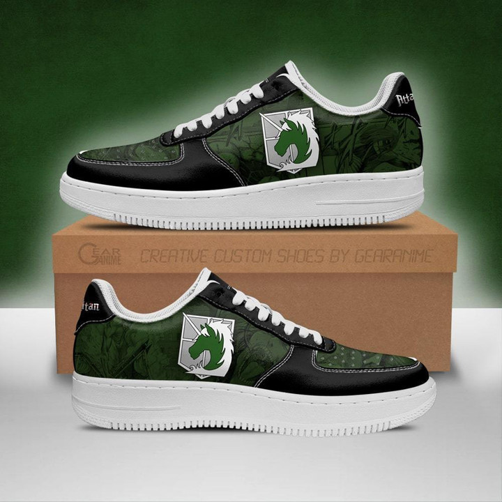Air Force 1 Sneaker Shoes AOT Military Police Sneakers Attack On Titan Anime Shoes