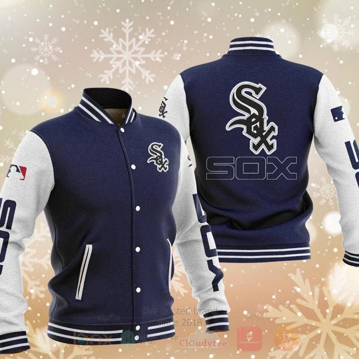 MLB Chicago White Sox Dark Blue White Baseball Jacket