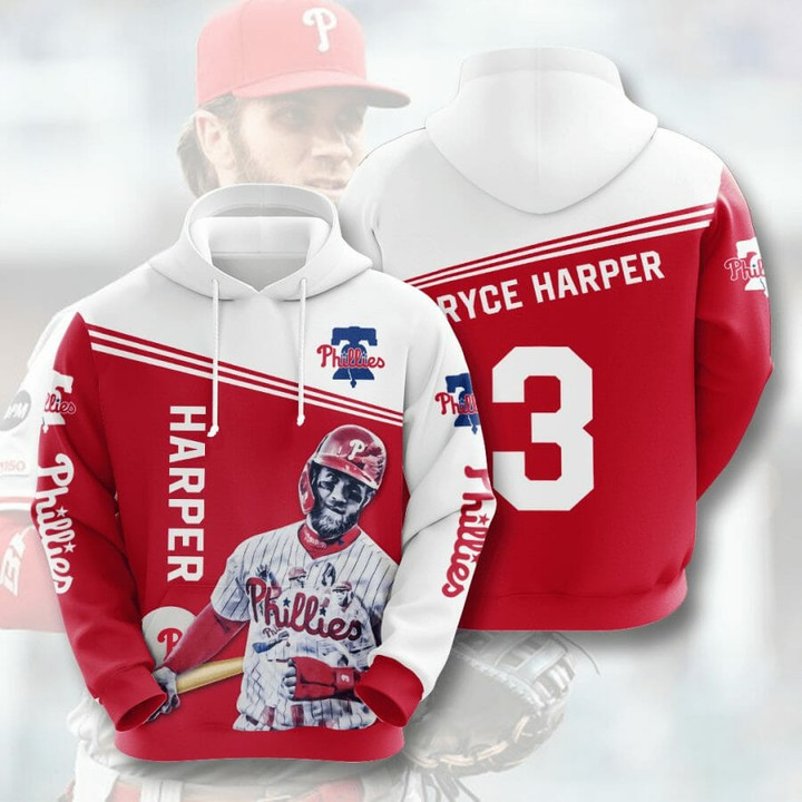 MLB Philadelphia Phillies Bryce Harper Pullover Hoodie AOP Shirt