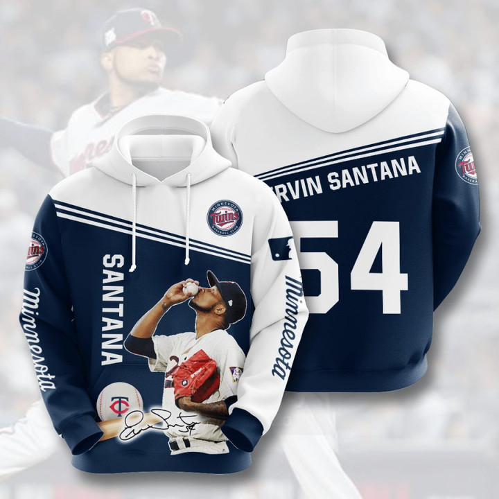 MLB Minnesota Twins Ervin Santana Pullover Hoodie AOP Shirt