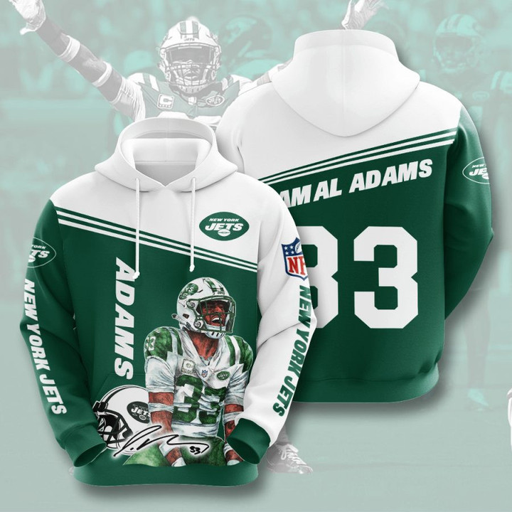 NFL New York Jets Jamal Adams Green White Pullover Hoodie AOP Shirt