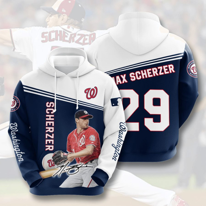 MLB Washington Nationals Max Scherzer Pullover Hoodie AOP Shirt